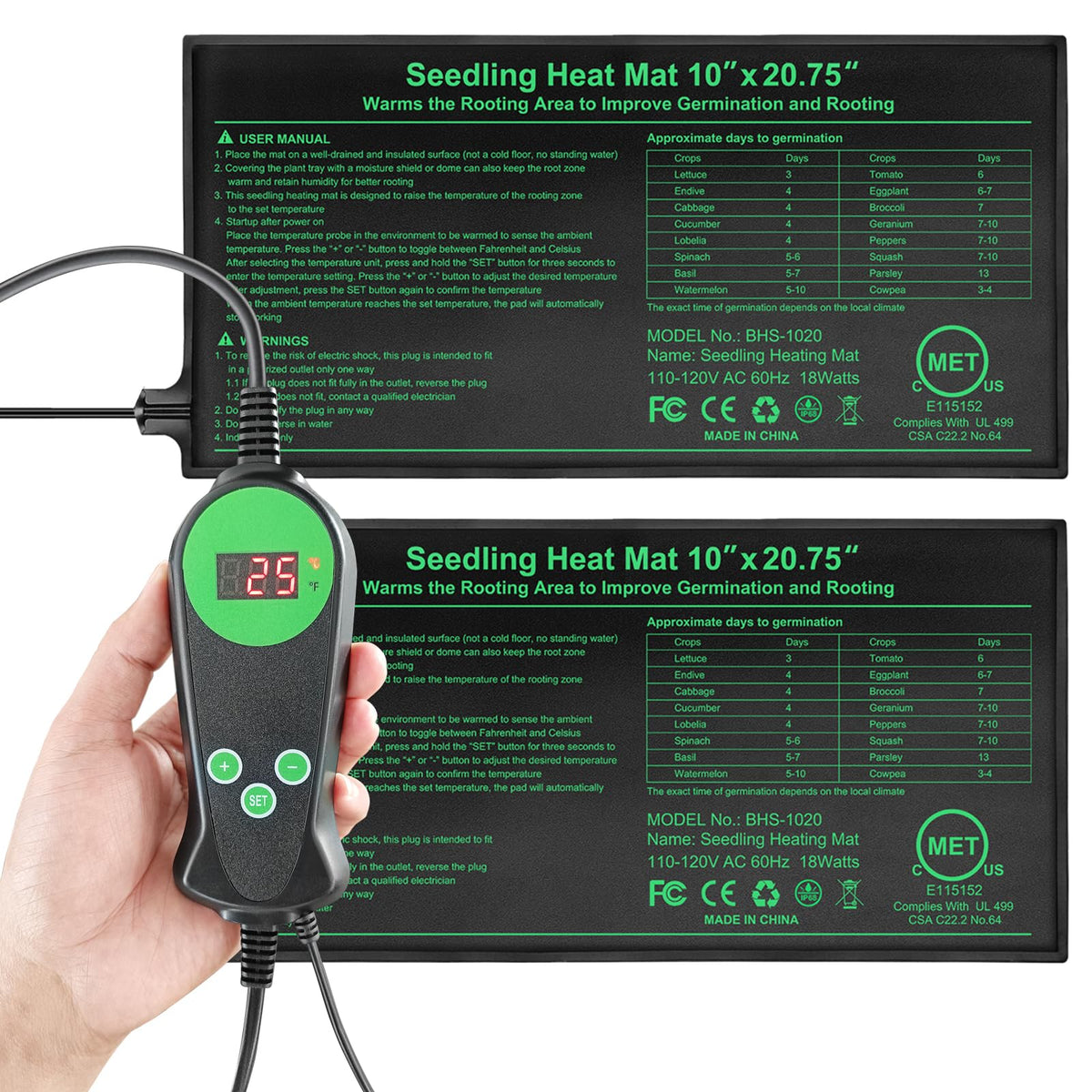 GOLOPET seedling heat mat with thermostat for precise warmth control.