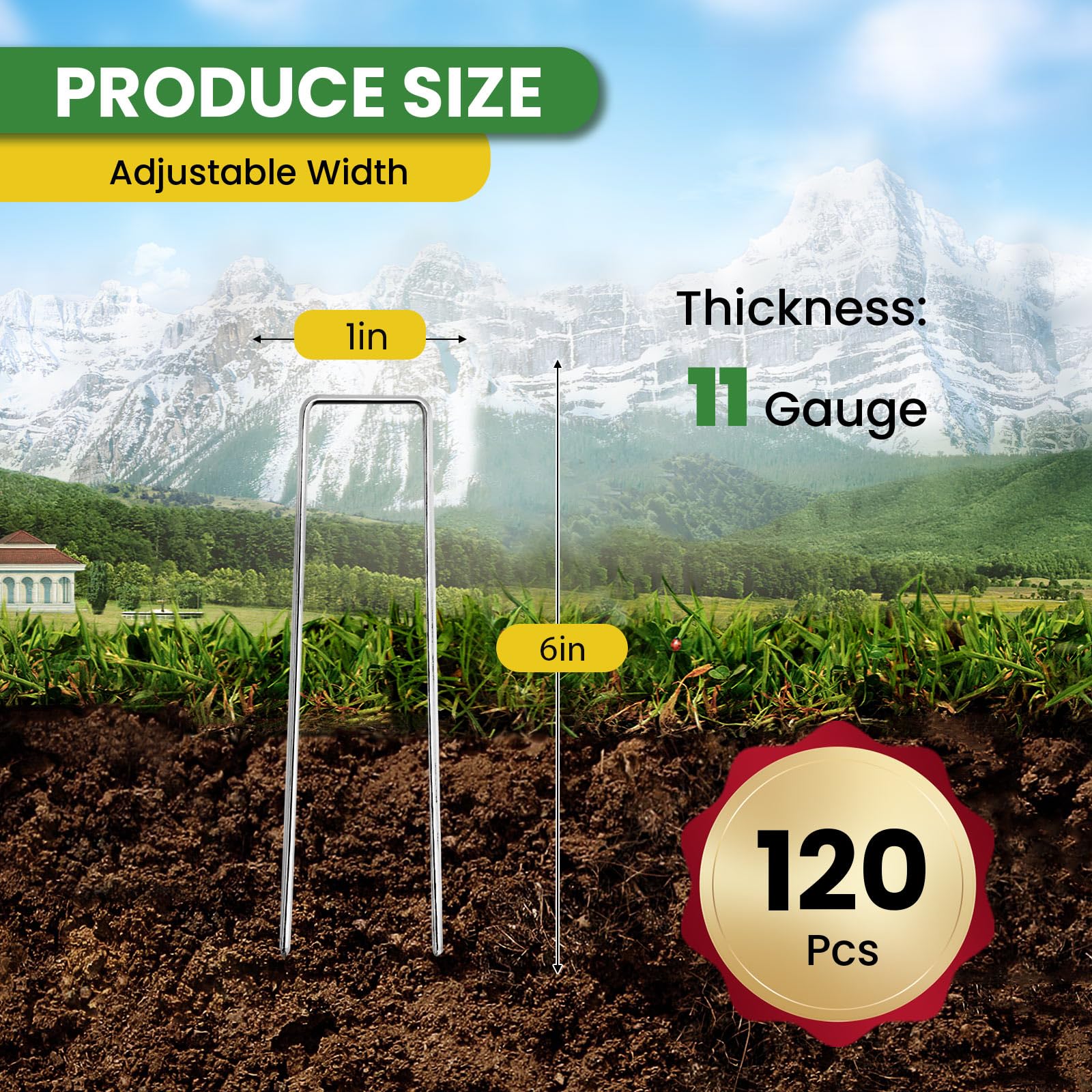 Gomedi garden stakes 11-gauge protect bed edges with durable galvanized steel