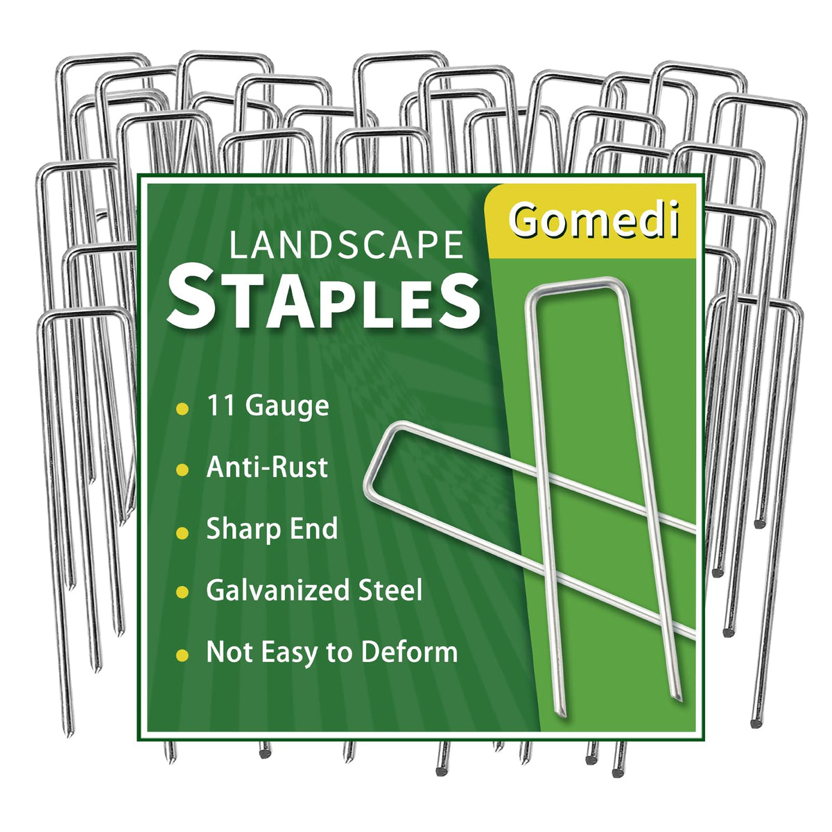 Gomedi landscape stakes 6in inserted in soil provide sturdy garden support
