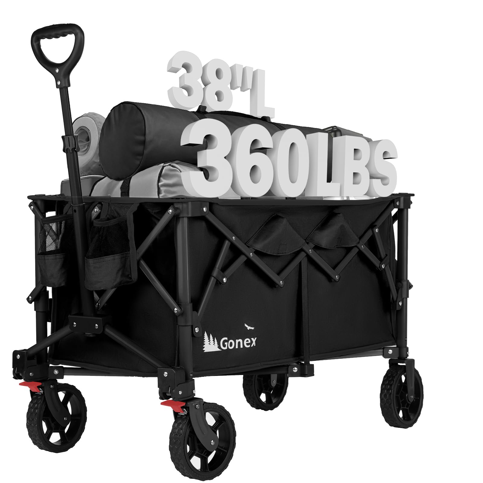 Gonex collapsible wagon 38-inch length carries groceries and gear with ease.