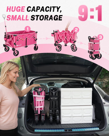 Gonex wagon adjustable handle up to 39 inches for comfortable pulling