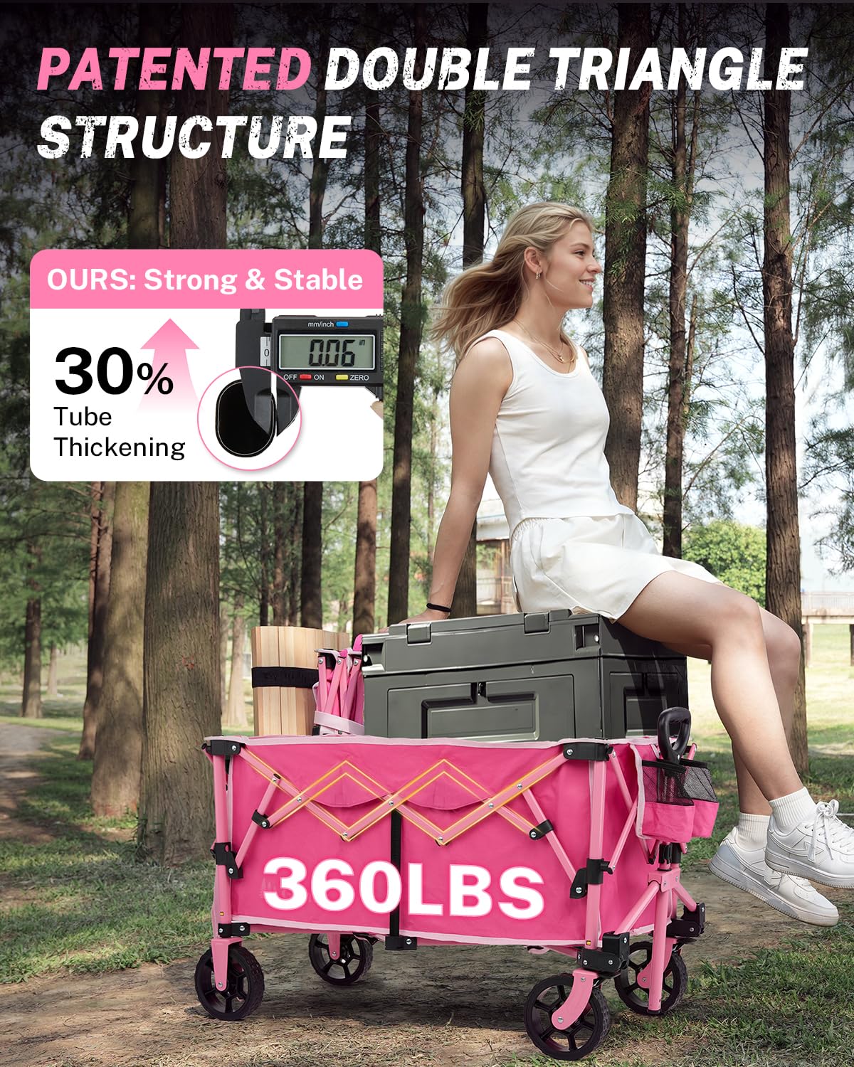 Gonex wagon with detachable wheels for flexible setup and maintenance