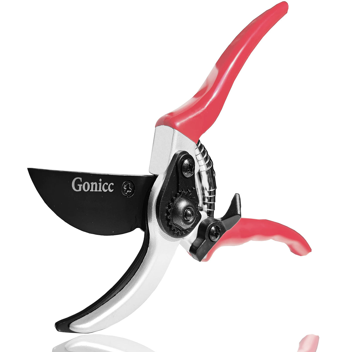 Gonicc bypass pruning shears blade closeup for precise cuts in roses