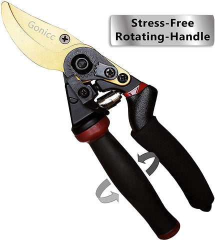 Gonicc rotating handle demonstrated for natural cutting motion reducing wrist fatigue