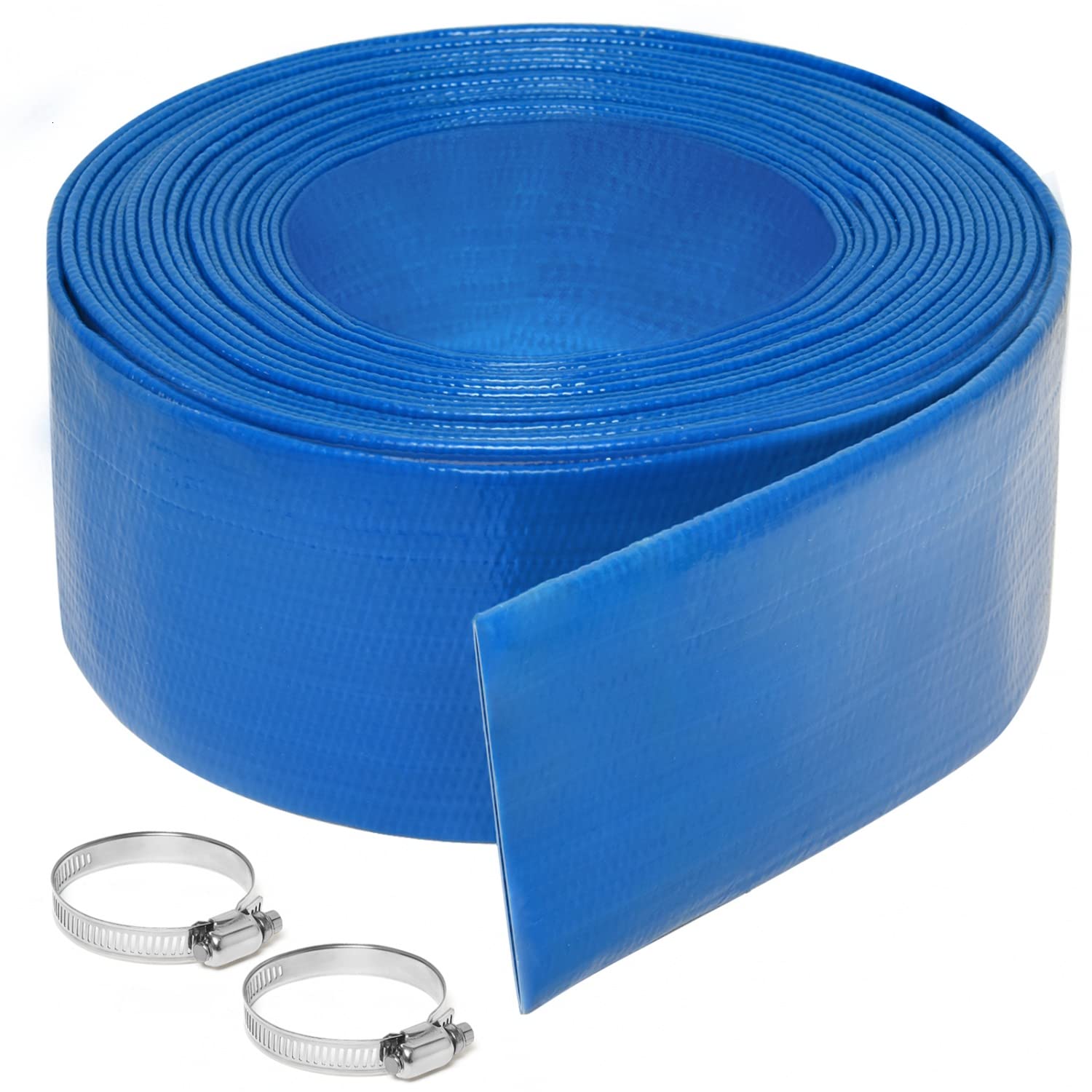 Gonioa backwash hose 25ft 2in blue for efficient pool water discharge