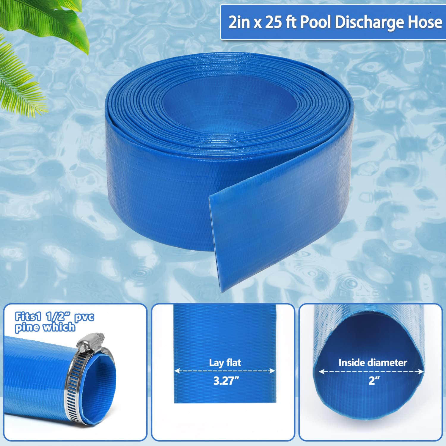 Gonioa high-water-output hose supports rapid pool drainage