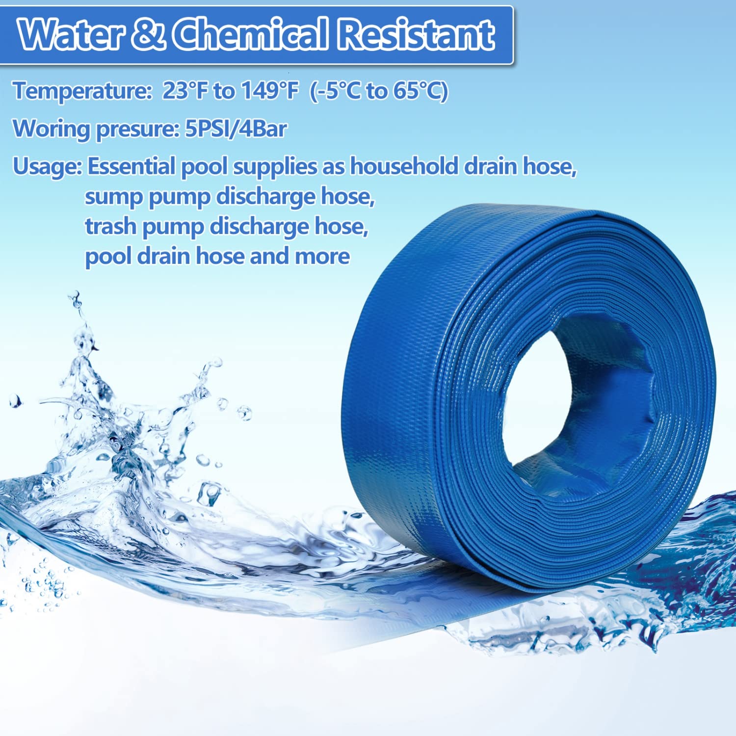 Gonioa long 50ft hose ideal for pool discharge