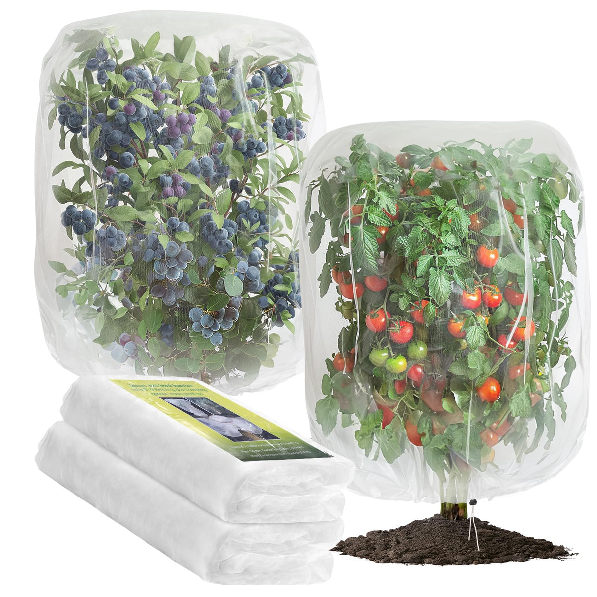 GonLei 2pc large fruits tree netting cover on 10x10 ft trees protects against pests