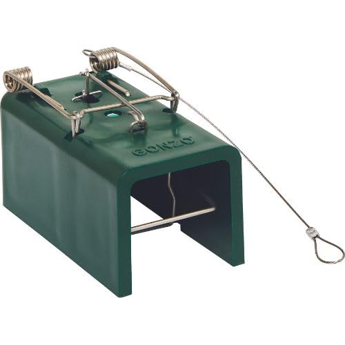 GONZO lawn-friendly trap in use with ABS construction enduring outdoors.