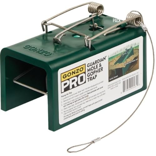 GONZO mole trap with double cam trigger for quick capture.