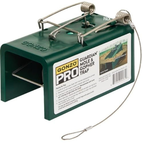 GONZO mole trap with double cam trigger for quick capture.