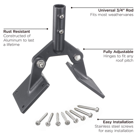 Good Directions 401AL adjustable roof mount fits roofs or cupolas smoothly