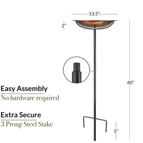 Good Directions garden pole threaded stability reduces wobble.