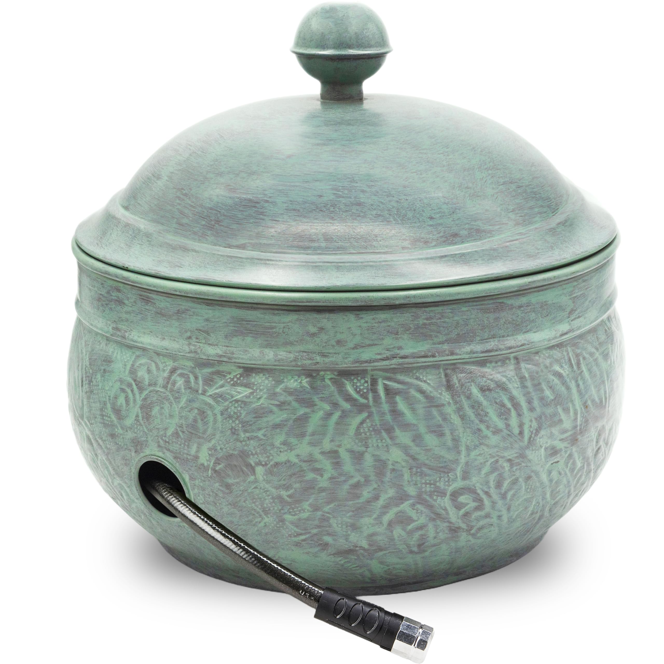 Good Directions Key West Hose Pot in Blue Verde with aged copper look.