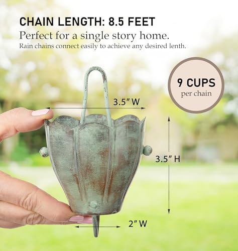 Pure copper craftsmanship with timeless patina adds lasting outdoor beauty.