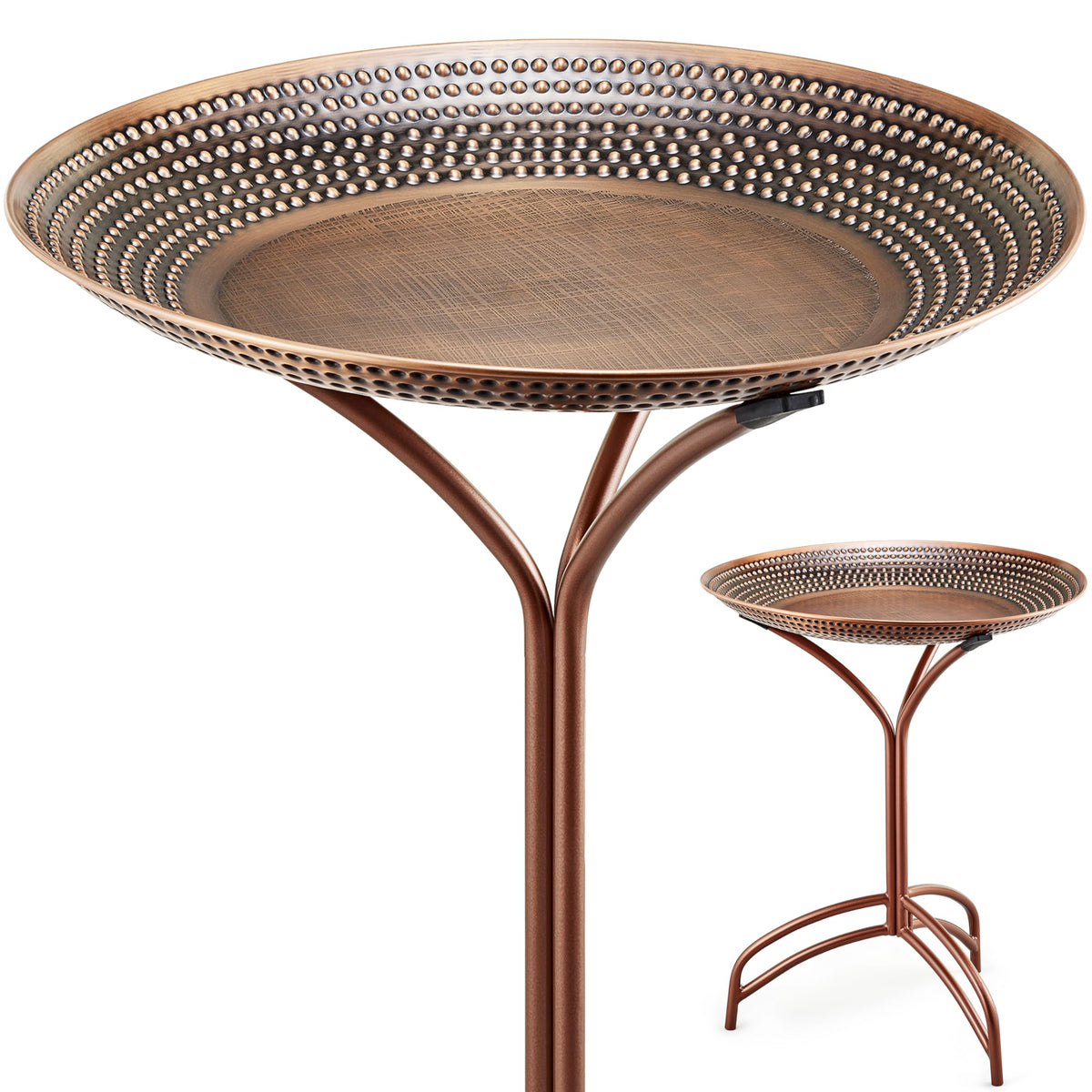 Good Directions Tranquility birdbath with pure copper basin and hand-rubbed finish attracts birds.