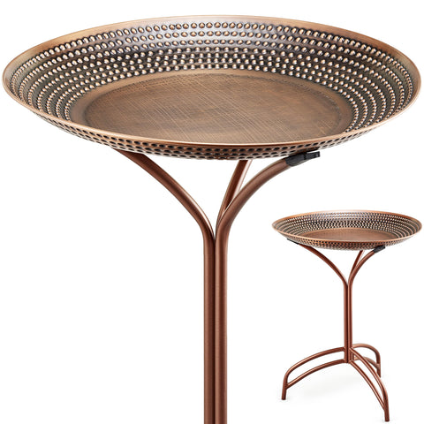 Good Directions Tranquility birdbath with pure copper basin and hand-rubbed finish attracts birds.