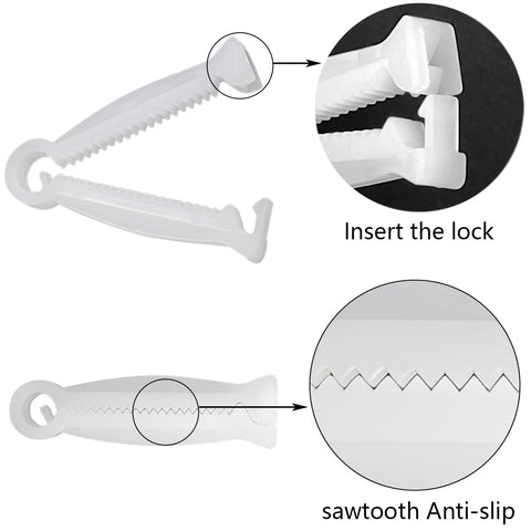 Good News piglet umbilical clamp clip provides secure grip during farrowing.