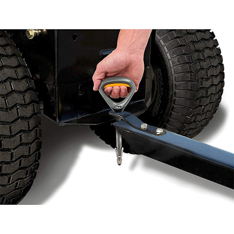 Heavy-duty magnetic hitch pin close-up showing durable, weatherproof build