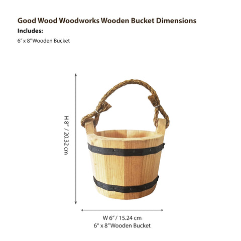 Good Wood rustic decorative bucket suitable for indoor outdoor styling