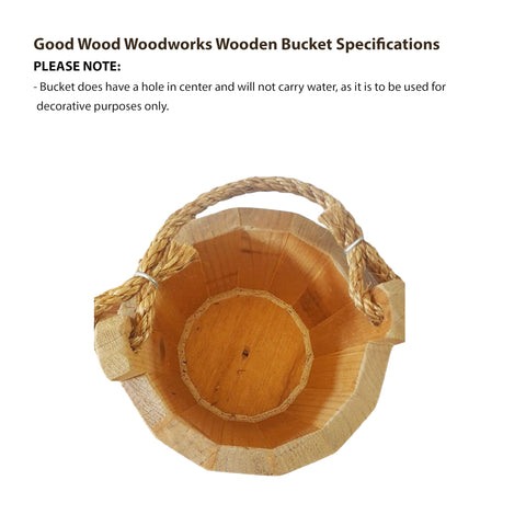 Good Wood solid wood vintage planter bucket for decorative display