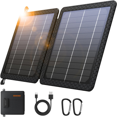 GOODaaa 10W solar panel folded compact, ideal for travel and on-the-go charging.