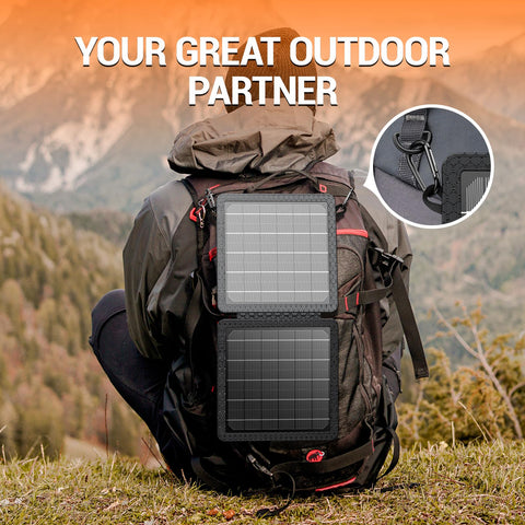 GOODaaa solar panel kit includes USB-A to USB-C cable and carabiners.