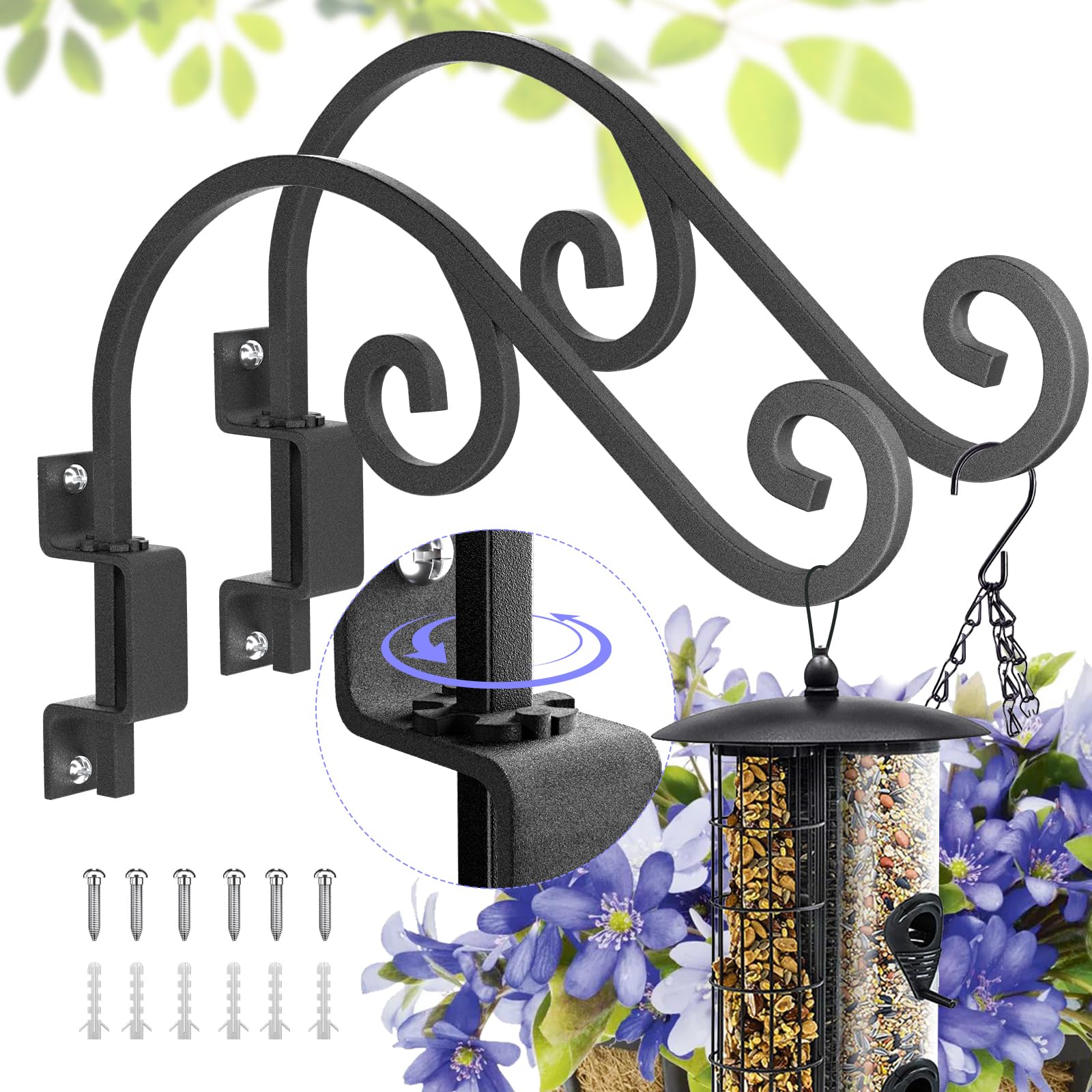 GOODBUY swivel plant hanger 16in with six-direction swivel for flexible placement.