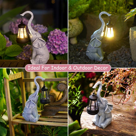 Goodeco Elephant Statue illuminated centerpiece for outdoor gatherings.