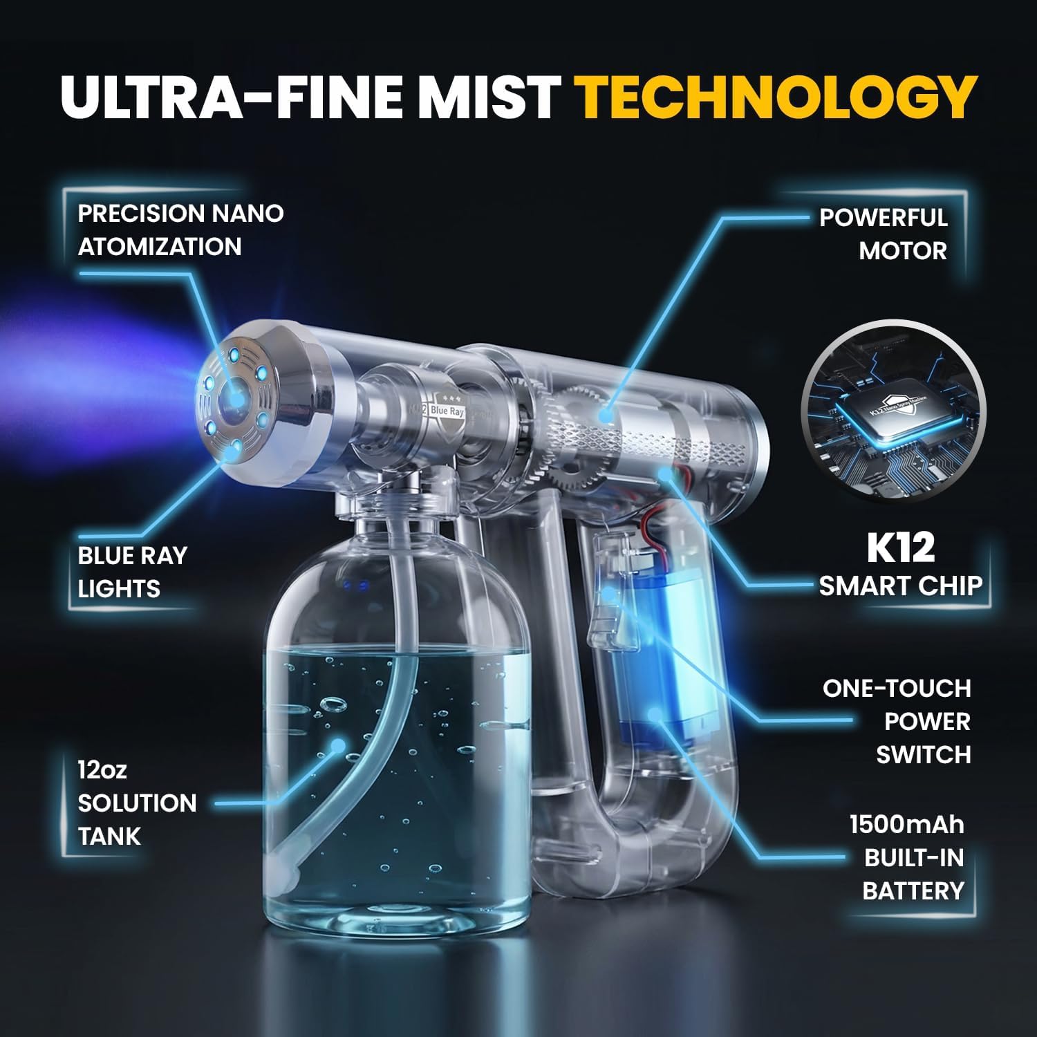 Goodscious portable handheld sprayer for home, salon, office and travel use.