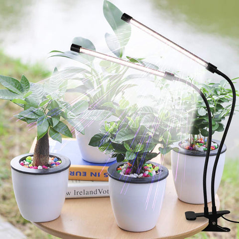 GooingTop dimmable clip light with 4/8/12-hour timer for plant schedules