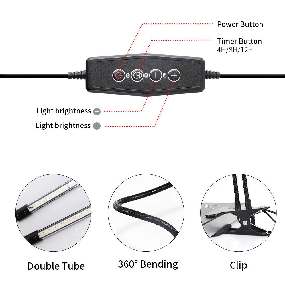 GooingTop flexible gooseneck clip design offers precise lighting angles