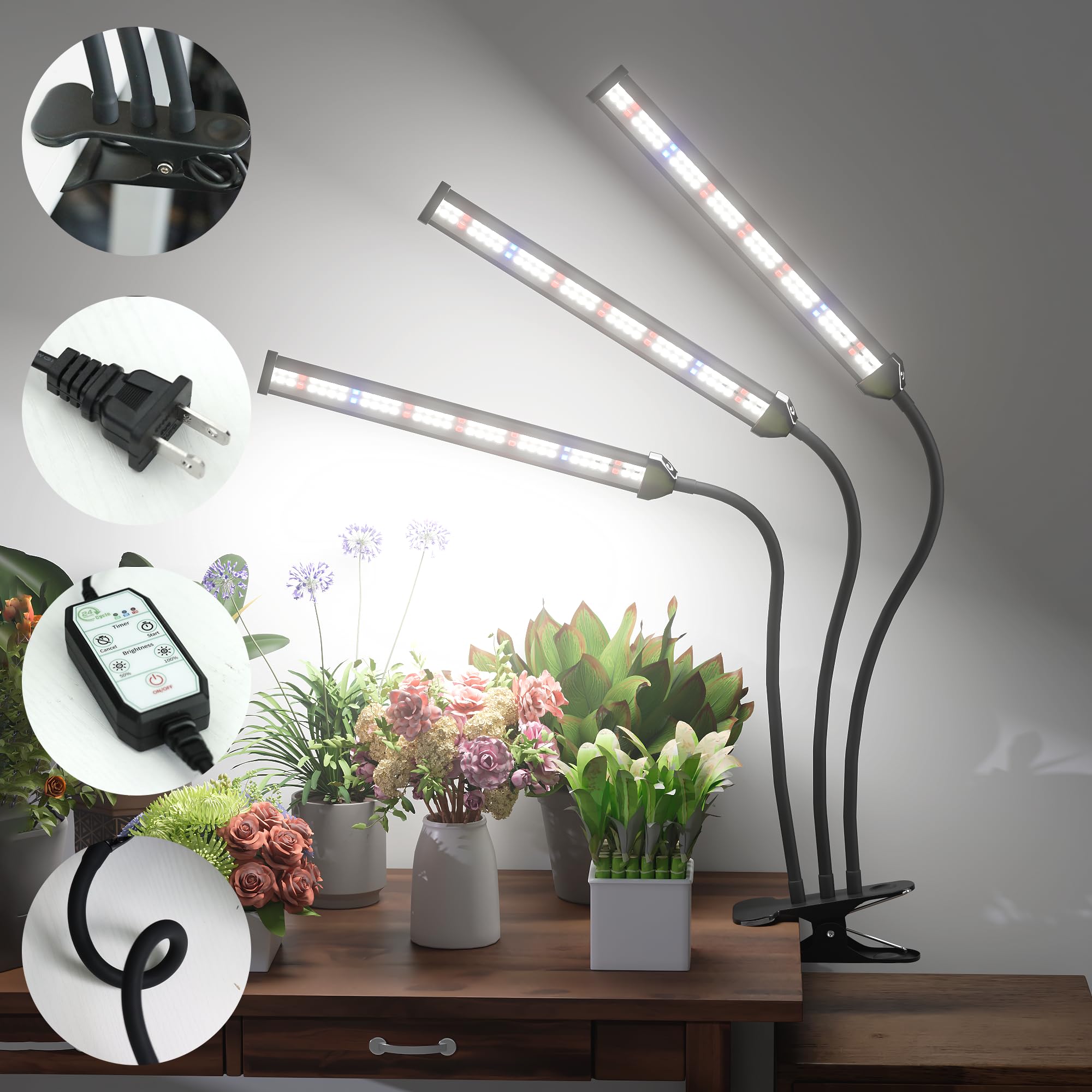 GooingTop 222-led full-spectrum plant lamp for robust indoor growth.