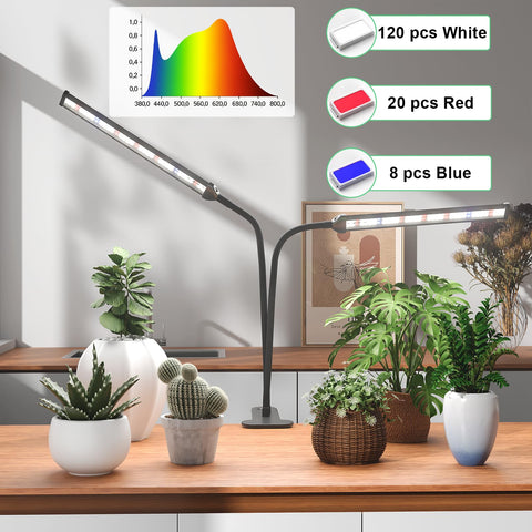 GooingTop gooseneck clip-on desk lamp offers flexible directional lighting.