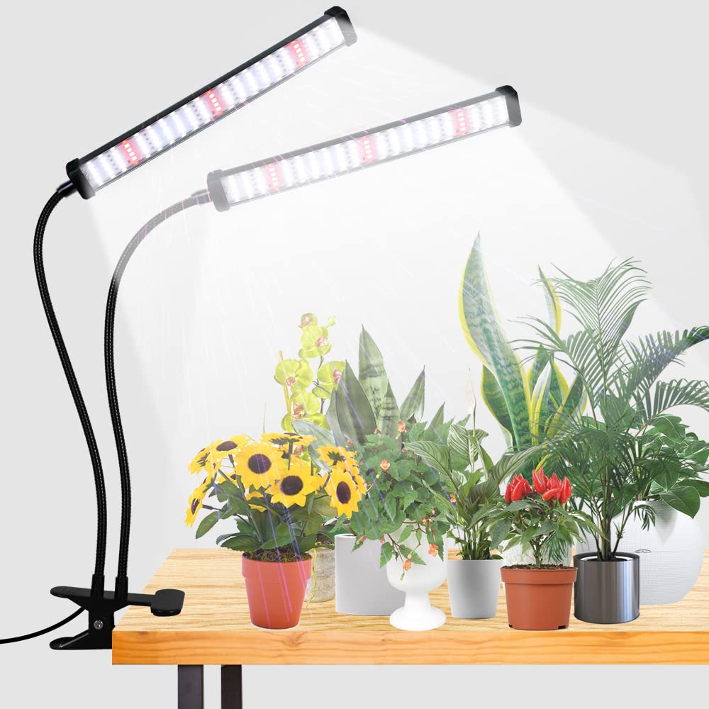 GooingTop grow light 100W clip-on with 6000K white LEDs for seedling growth.
