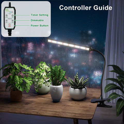 GooingTop Grow Light 5000K white spectrum provides flicker-free illumination for seedlings