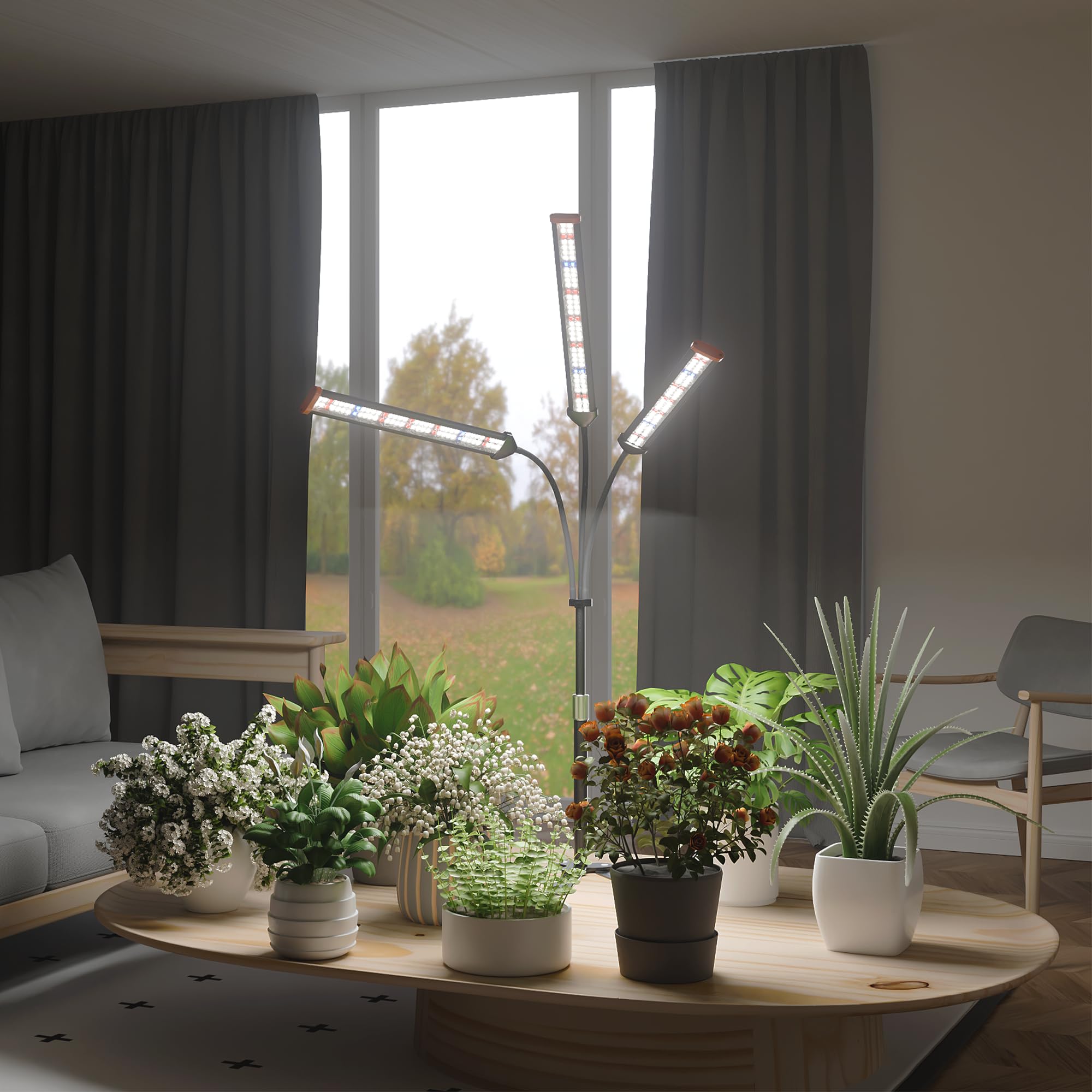 GooingTop Grow Light ideal for desk plants and seed starting on a kitchen or office desk.