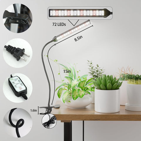 GooingTop Grow Light gooseneck clip for flexible positioning and precise lighting