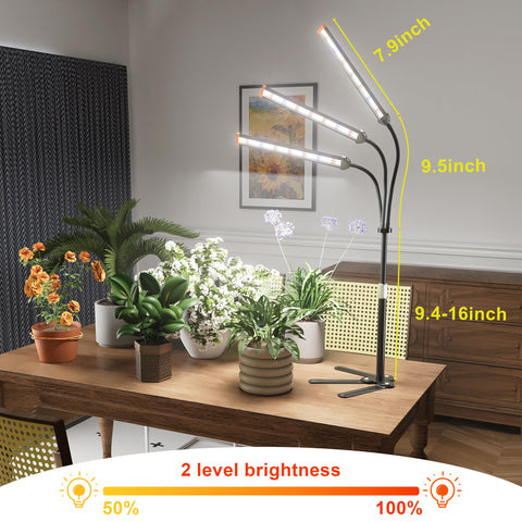 GooingTop Grow Light height adjustable gooseneck targets precise lighting for pots.