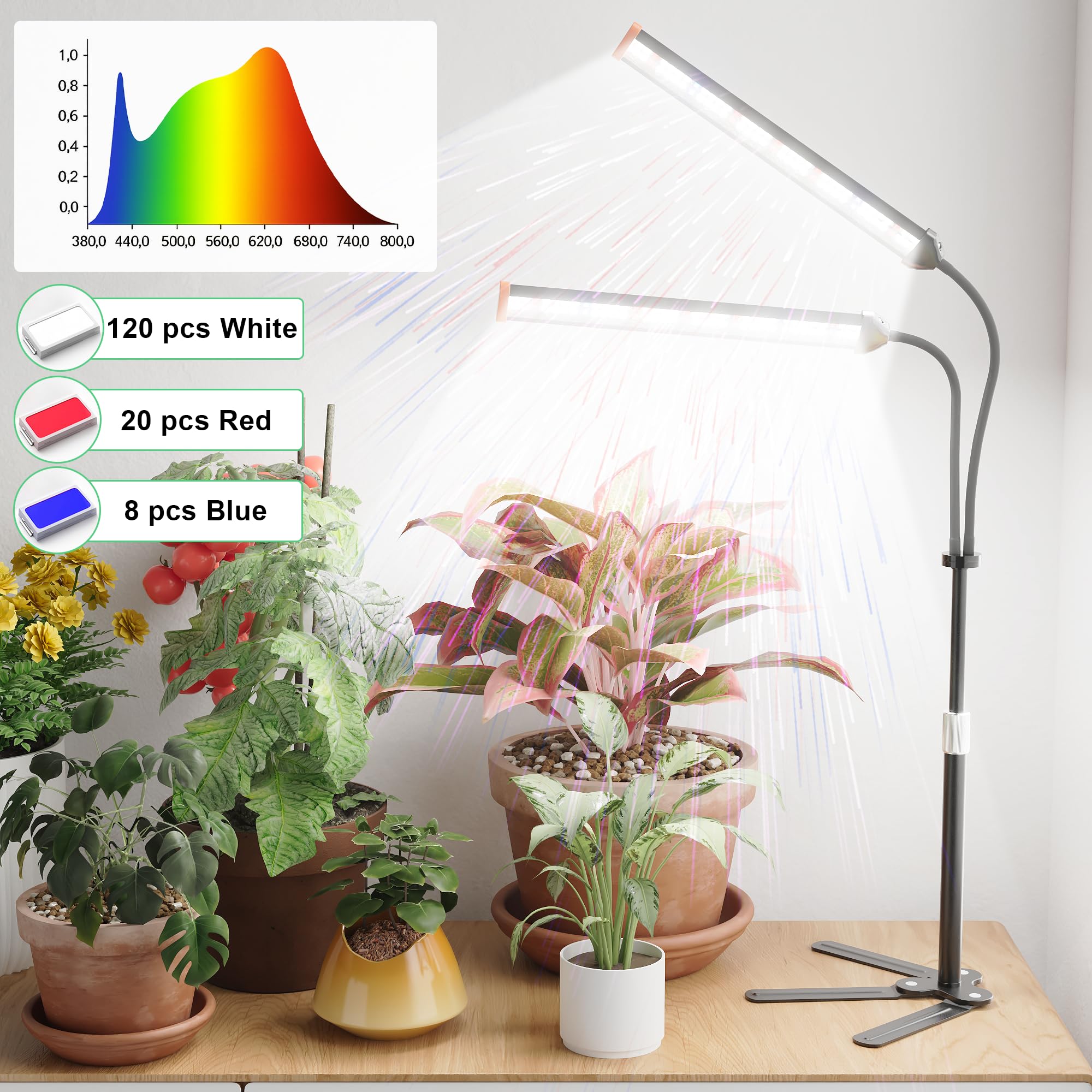 Height adjustable GooingTop light from 10 to 32 inches