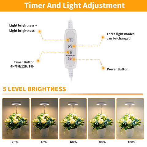 GooingTop LED grow light easy install sticks into soil without tools.