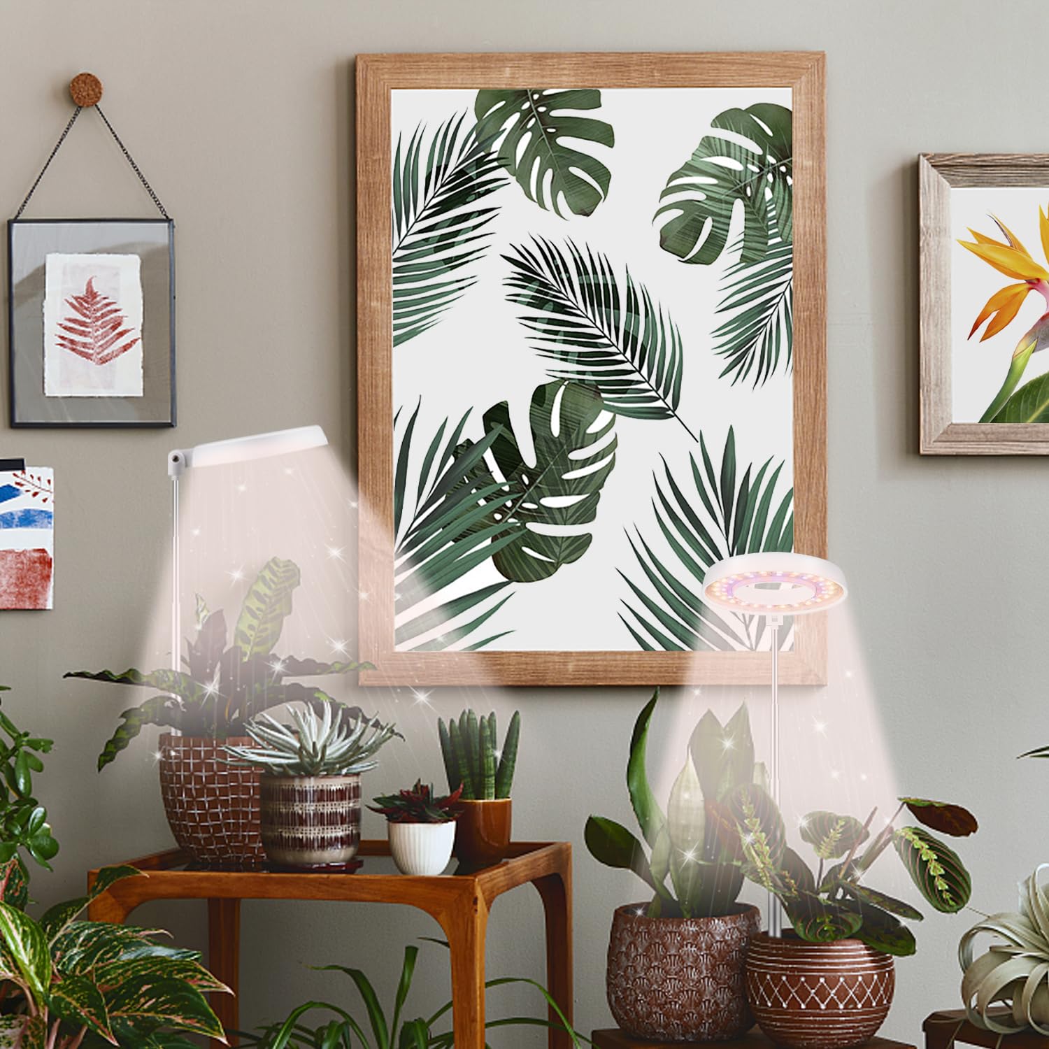 GooingTop flexible-height pole enables precise lighting angles for small potted plants.