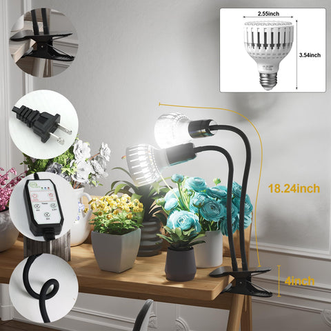 GooingTop gooseneck adjustable setup focuses light exactly where plants need it