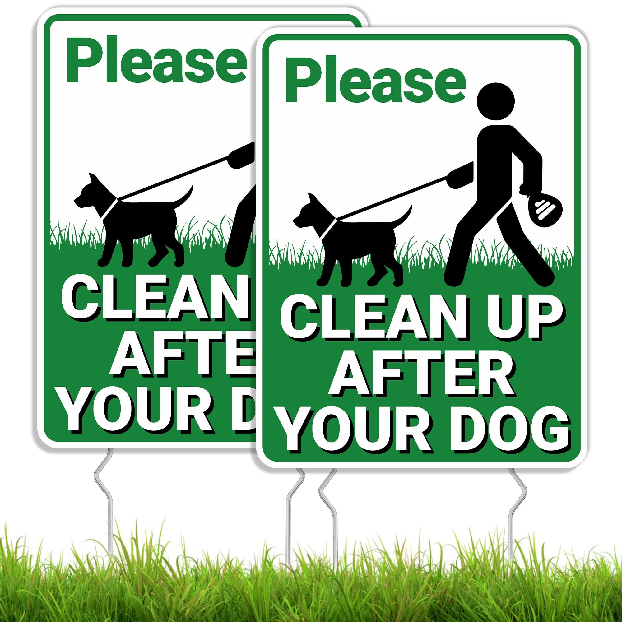 Goolife clean-up sign with sturdy stakes for outdoor pickup reminders.