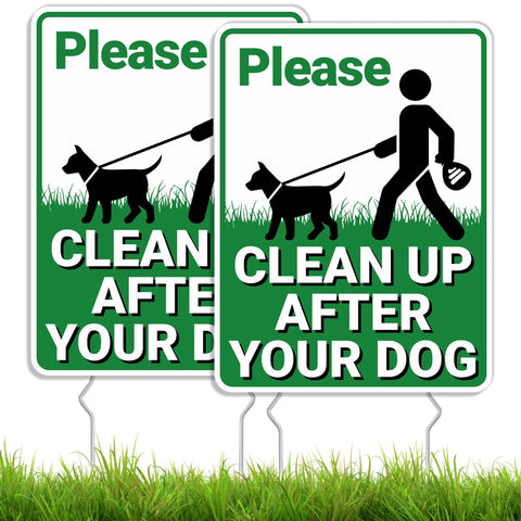 Goolife clean-up sign with sturdy stakes for outdoor pickup reminders.