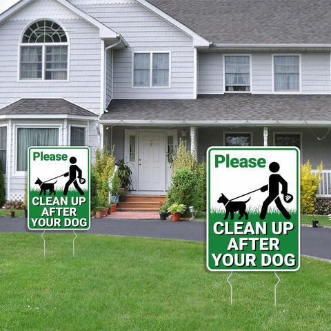 Goolife double-sided dog sign offers clear view from every direction.