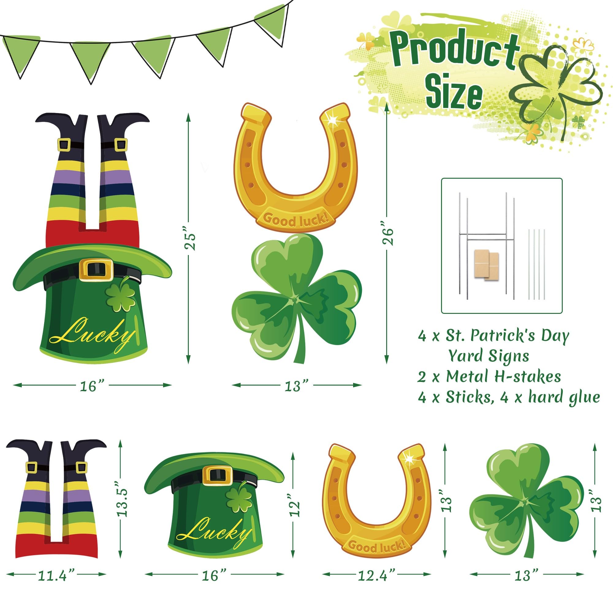 Goolife rainbow-legs yard sign boosts playful St. Patrick's décor.