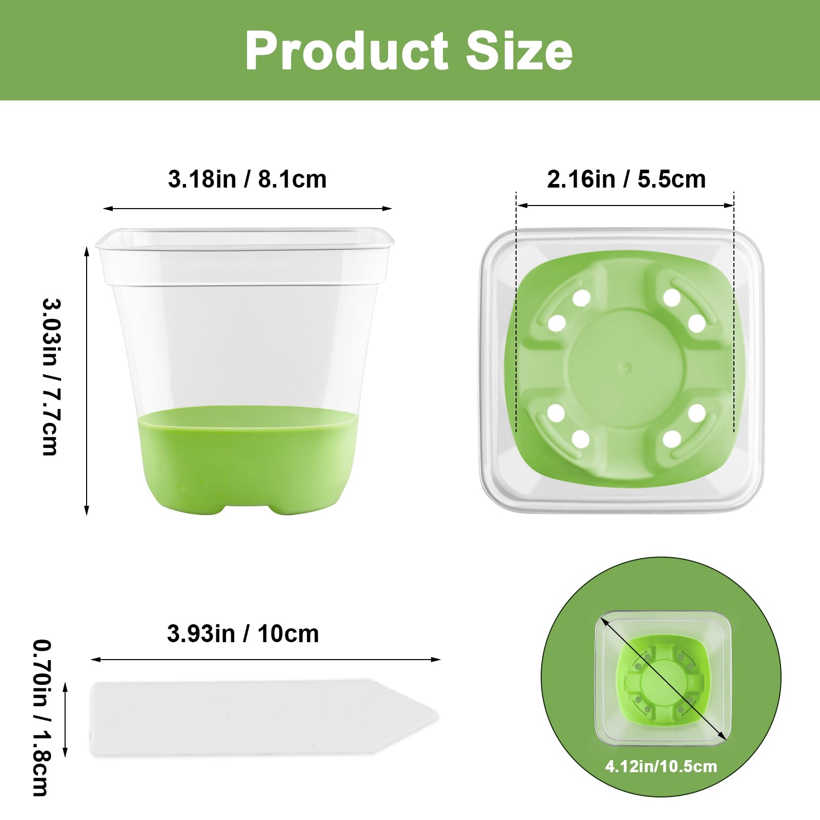 GOONMILL clear nursery pot shows root health and moisture at a glance.