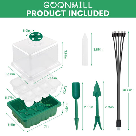 GOONMILL five-pack greenhouse starter set on a sunny windowsill