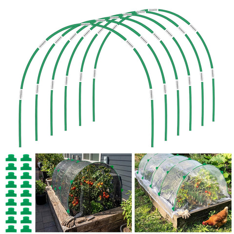 GOONMILL garden hoops with fiberglass core provide sturdy, splinter-free support for raised beds.
